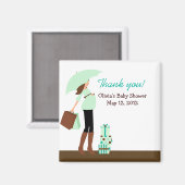 Moderne Moeder (Groen) Baby shower Favor Magnet (Voorkant / Achterkant)