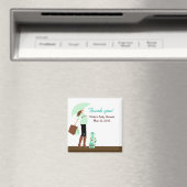 Moderne Moeder (Groen) Baby shower Favor Magnet (Insitu (Vaatwasser))