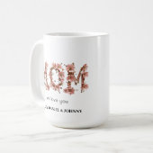 Moderne moeder Kinder namen Moederdag Gift Koffiemok (Voorkant links)