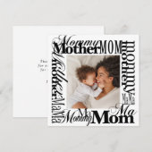 Moderne Moeder Mama Foto Moederdag Kaart (Voorkant / Achterkant)
