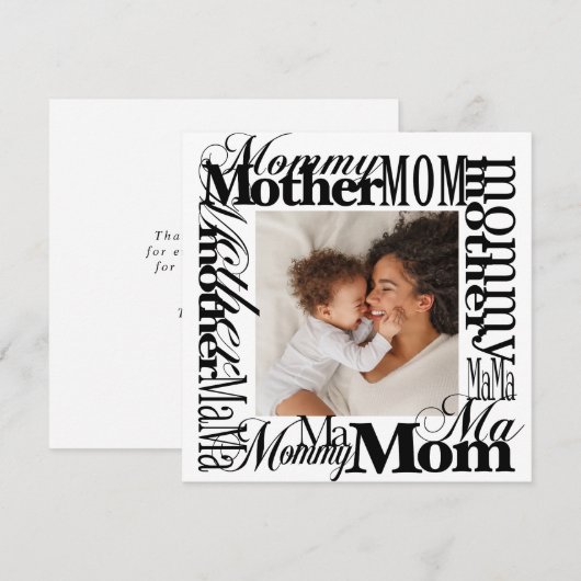 Moderne Moeder Mama Foto Moederdag Kaart (Voorkant / Achterkant)
