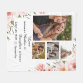 Moderne Moeder Moeder Dochter Citaten 4 Fotocollag Fleece Deken (Voorkant (Horizontaal))