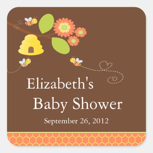 Moderne moeder naar bijen Baby shower Sticker (Voorkant)
