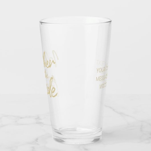 Moderne Moeder van de Bruid Gold Script Typografie Glas (Links)
