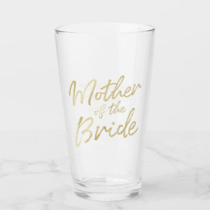 Moderne Moeder van de Bruid Gold Script Typografie Glas