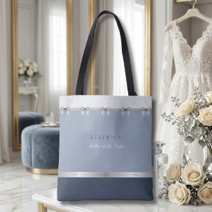Moderne Moeder van de Bruid   Luxe Stofblauw Tote Bag
