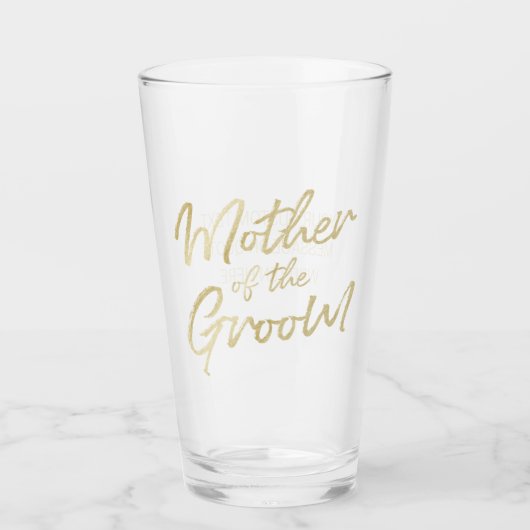 Moderne Moeder van de Bruidegom Gouden Script Typo Glas (Voorkant)