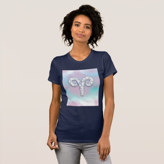 Moderne moeder van parelstijl zodiasymbool t-shirt (Voorkant volledig)