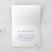 Moderne Moeder Verjaardagsfoto Stijlvolle Paarse t Kaart (Binnen)