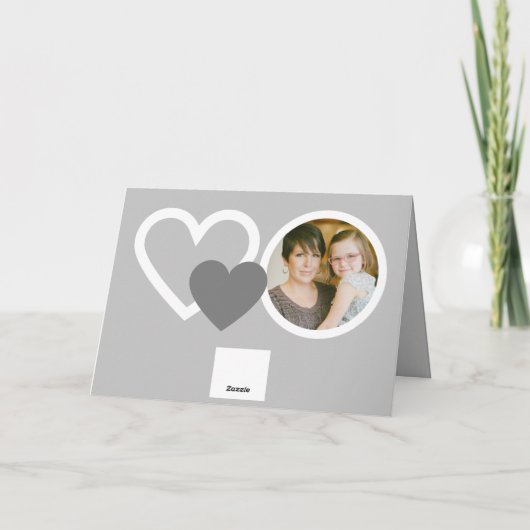 Moderne Moederdag Beste mama ooit lichtgrijze foto Feestdagen Kaart (Achterkant)