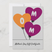 Moderne Moederdag cadeaubon (Voorkant)