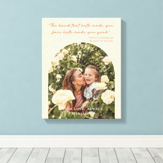 Moderne Moederdag Elegant Arch Fotoquote Canvas Afdruk (Insitu (Houten vloer))