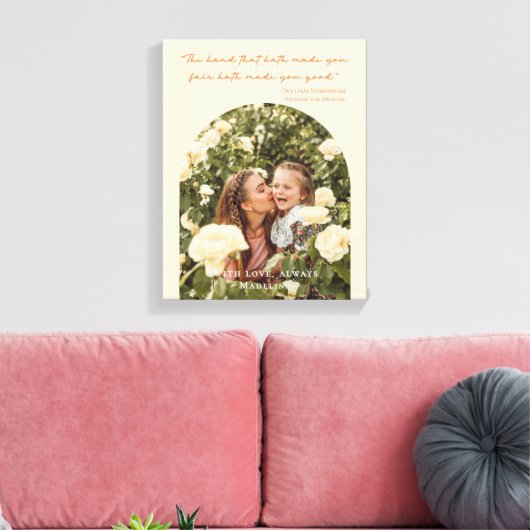 Moderne Moederdag Elegant Arch Fotoquote Canvas Afdruk (Insitu (Woonkamer))