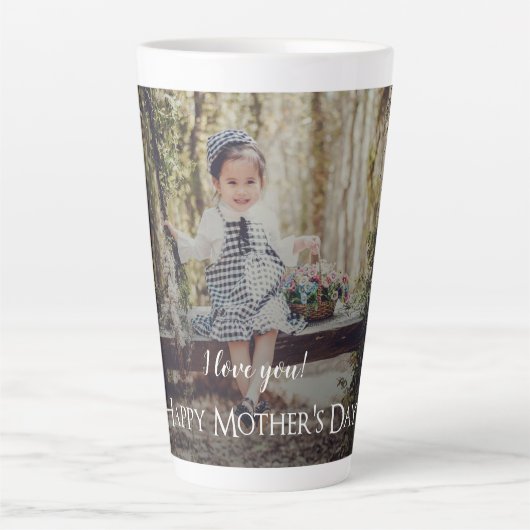 Moderne Moederdag Foto Latte Mok (Voorkant)
