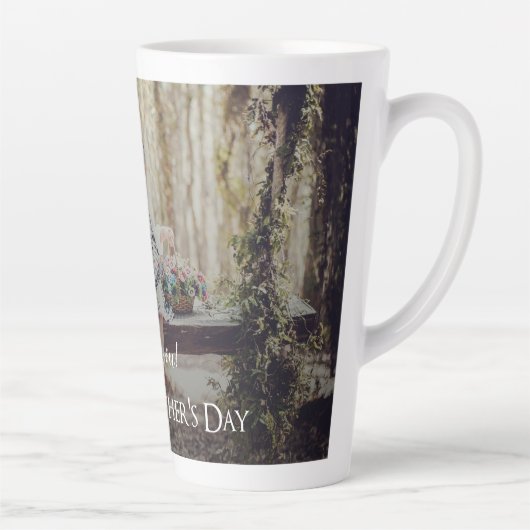 Moderne Moederdag Foto Latte Mok (Rechts)