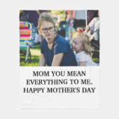 Moderne moederdag foto mam je bedoelt alles fleece deken (Voorkant)