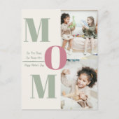 Moderne Moederdag-fotocollag | MOM Letters Briefkaart (Voorkant)