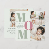 "Moderne Moederdag Fotocollage | MOEDER Letters - Feestdagenkaart (Voorkant / Achterkant)