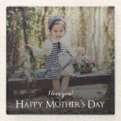 Moderne Moederdag fotoglas Onderzetter Glazen Onderzetter (Voorkant)