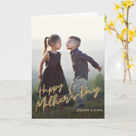 Moderne Moederdag fotokaart Kaart (Gele Bloem)