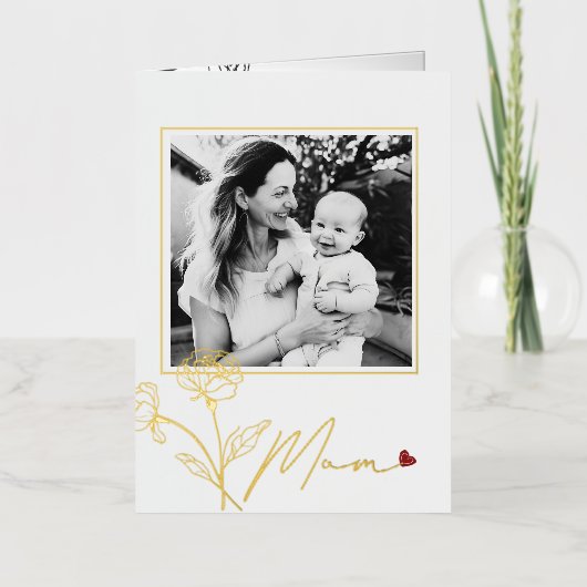 Moderne Moederdag gevouwen Folie Wenskaart (Voorkant)