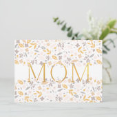 Moderne Moederdag Gold Foil MOM Floral Confetti (Staand voorkant)