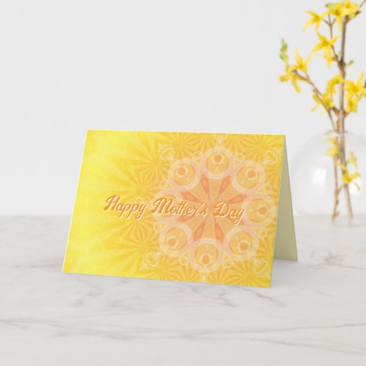 Moderne Moederdag Kaart (Gele Bloem)