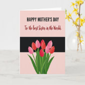 Moderne Moederdag kaart voor zusters (Gele Bloem)