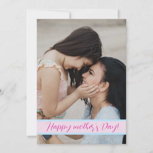 Moderne Moederdag met Aangepaste Foto & Tekst Feestdagenkaart (Voorkant)