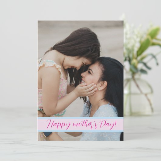 Moderne Moederdag met Aangepaste Foto & Tekst Feestdagenkaart (Staand voorkant)