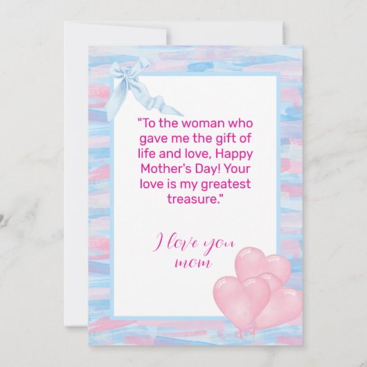 Moderne Moederdag met Aangepaste Foto & Tekst Feestdagenkaart (Achterkant)