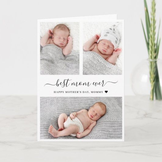 Moderne Moederdag Multi Foto's Vouwkaart Kaart (Voorkant)