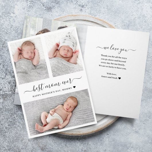 Moderne Moederdag Multi Foto's Vouwkaart Kaart