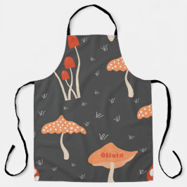 Moderne Moederdag Oranje paddenstoel Schort