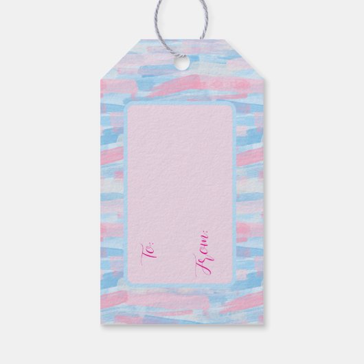 Moderne Moederdag Pastel Brushstroke Cadeaulabel (Achterkant)