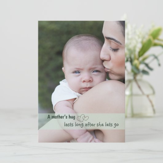 Moderne Moederdag Script & Photo Holiday Kaart (Staand voorkant)