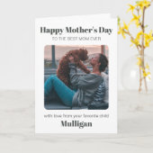 Moderne Moederdag Simple Pet Custom Photo Kaart (Gele Bloem)