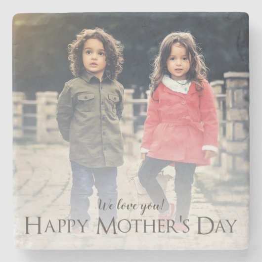 Moderne Moederdag Stone Onderzetter (Voorkant)