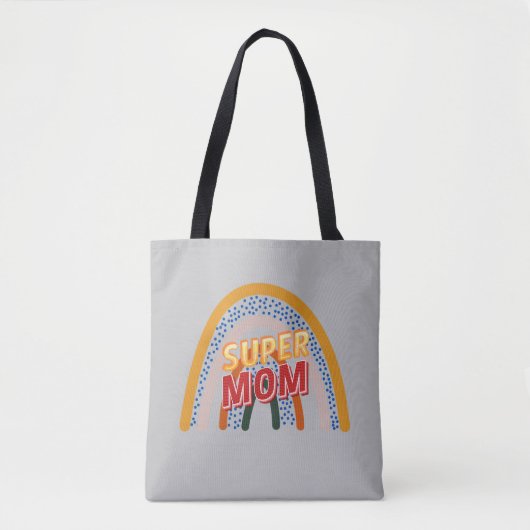 Moderne Moederdag Super Mom Tote Bag (Voorkant)