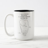 Moderne Moederdag voor mammie elphant Line Tweekleurige Koffiemok (Links)