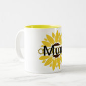 Moderne Moederdag Zonnebloem, tweetone koffie Mok (Voorkant links)