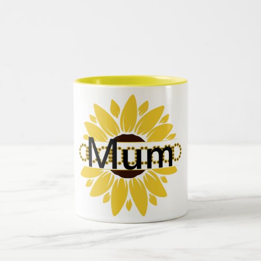 Moderne Moederdag Zonnebloem, tweetone koffie Mok (Center)