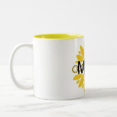 Moderne Moederdag Zonnebloem, tweetone koffie Mok (Links)