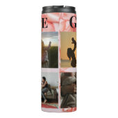 Moderne Moeder's Fotocollage Beste Mam Ooit Bloeme Thermosbeker (Achterkant)