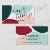 Moderne, moedige, heldere wens voor kerstmis visitekaartje (Voorkant / Achterkant)