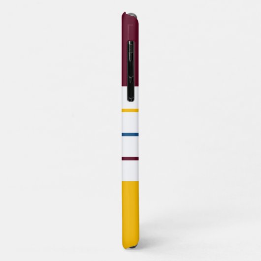 Moderne moerbeien en gemononeerde ambergestreepte Case-Mate iPhone case (Achterkant/links)