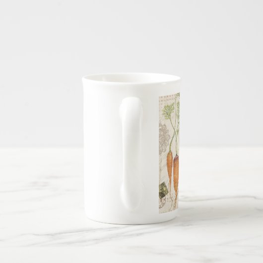 moderne  moestuin porselein kop (Achterkant)