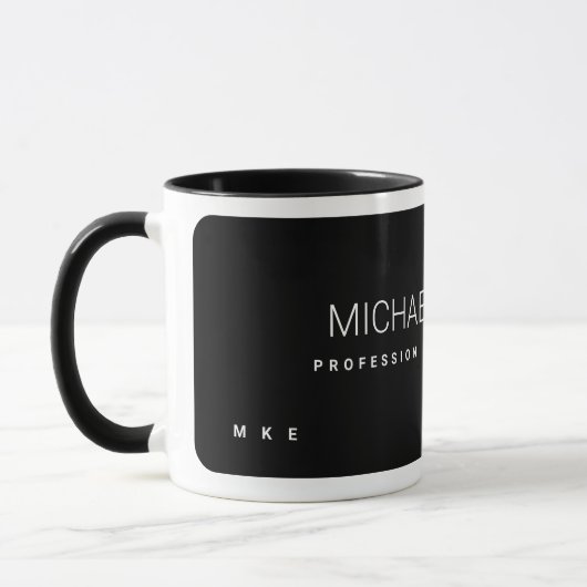 Moderne Mok bedrijfsnaam zwarte koffie (Links)