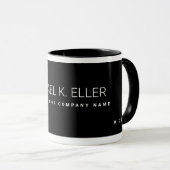 Moderne Mok bedrijfsnaam zwarte koffie (Voorkant rechts)