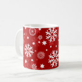 Moderne Mok met kerstcadeau voor Red Snowflake (Voorkant links)